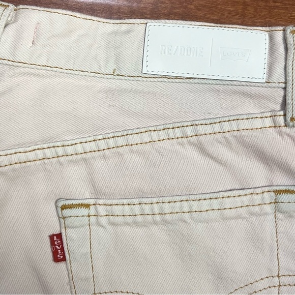 NWT RE/DONE X LEVI’S High Waist Pastel Pink Upcycled Denim Cutoff Jean Shorts 25 - Picture 6 of 8